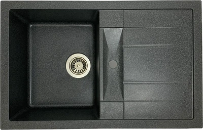 Кухонная мойка гранит ADAMANT Fort 770х495х200 Графит-13 с сифоном Nova