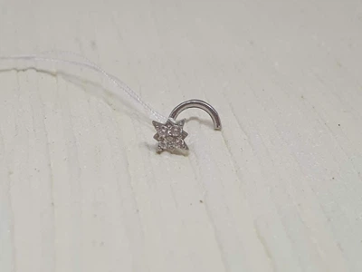 Серебряная серьга-пирсинг в нос с фианитами. 818-2443Р