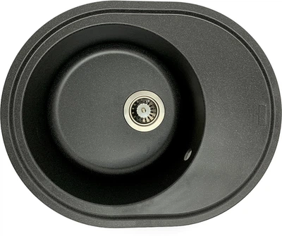 Кухонна мийка граніт ADAMANT Vast 610х495х200 Графіт-13 з сифоном Nova