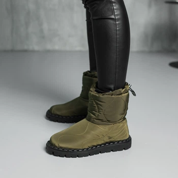 Черевики дутики жіночі Fashion Molly 3878 37 розмір 24 см Оливковий