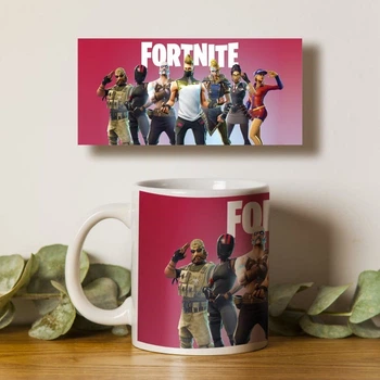 Чашка біла 330мл з принтом Fortnite