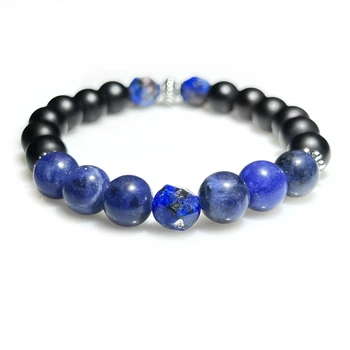 Браслет из натуральных камней Stonest Line Dark Blue Black 18 (br012-18)
