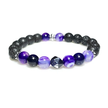 Браслет из натуральных камней Stonest Line Violet Lava 15 (br035-15)