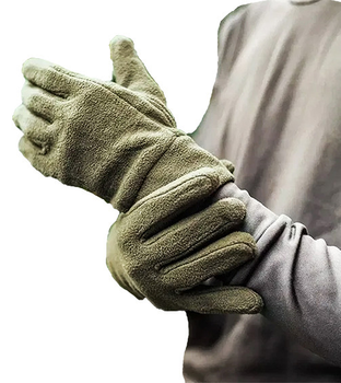 Тактичні флісові рукавиці Колір Хакі Розмір L