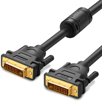 Кабель Ugreen DV101 DVI (24+1) Male to Male Cable Gold Plated 1.5 м Black (UGR-11606)