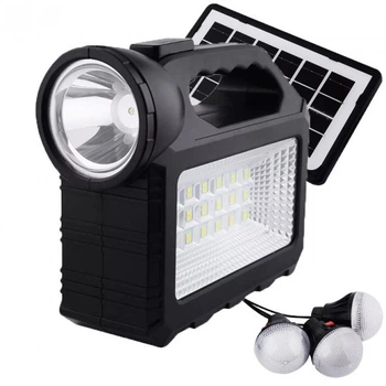 Багатофункціональний LED-ліхтар Gdtimes GD-101 із сонячною панеллю/3 лампочки Чорний