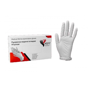 Перчатки латексные HOFF MEDICAL припудренные (10 упаковок/коробка) нестерильные размер XL