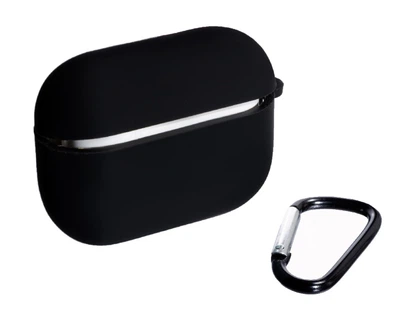 Чехол Nik (with fibra) с карабином для AirPods Pro 2 черный
