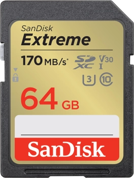 Карта памяти SanDisk Extreme SD 64GB C10 UHS-I (SDSDXV2-064G-GNCIN)