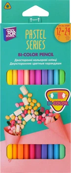 Двосторонні кольорові тригранні олівці Cool for School Pastel Преміум 24 кольори (CF15187)