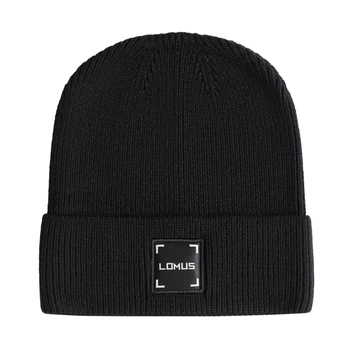 Шапка дизайнерская Logo-patch с Логотипом LOMUS Черная