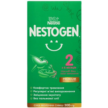 Молочна суміш Nestle Nestogen 2 з 6 місяців з пробіотиками і лактобактеріями, 300 г