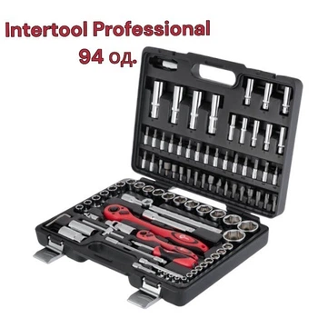 Набор инструментов 94 ед. INTERTOOL Professional, набор головок, набор ключей, Профессиональний авто набор