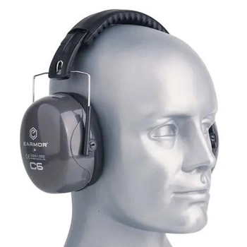 Пасивні тактичні навушники Earmor C6A для стрільби сірі