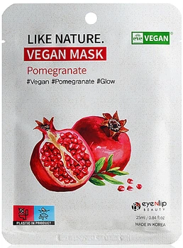 Тканевая маска для лица с гранатом – Eyenlip Like Nature Vegan Mask Pomegranate 10x25ml (1139449-41504721)