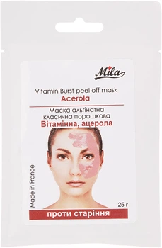 Маска альгинатная классическая порошковая "Витаминная, ацерола" - Mila Vitamin Burst Peel Off Mask Acerola 25g (358177-87079)