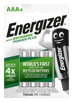 Акумулятор Energizer Recharge Power Plus, AAA/(HR03), 700mAh, LSD Ni-MH, блістер 4шт