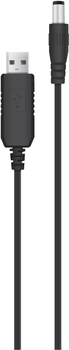 Кабель питания ACCLAB USB to DC 5.5 х 2.5 мм 12 В 1 A 1 м Черный (1283126552847)
