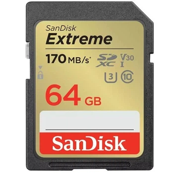 Картка пам'яті SanDisk SD 64 GB C10 UHS-I U3 R170/W80MB/s Extreme V30 (SDSDXV2-064G-GNCIN)