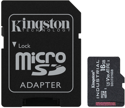 Kingston microSDHC 16GB Industrial Class 10 UHS-I V30 A1 + SD-адаптер (SDCIT2/16GB)