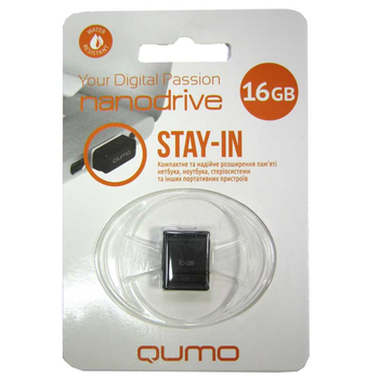 Флешка 16Gb Qumo Nano Black