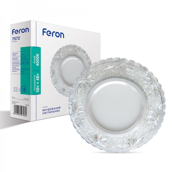 Встраиваемый светильник Feron 7572 с LED подсветкой