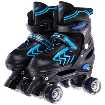 Роликовые коньки раздвижные Zelart Bamwei 9850 размер 39-42 Black-Blue
