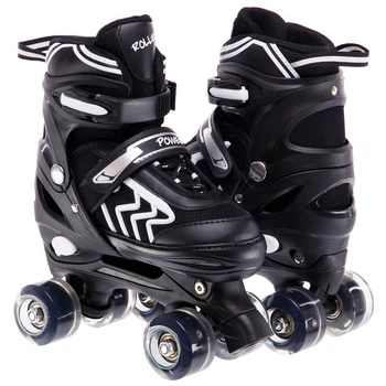 Роликовые коньки раздвижные Zelart Bamwei 9850 размер 35-38 Black