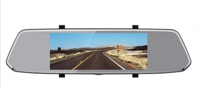 Автомобильный FULL HD регистратор зеркало 7 дюймов с камерой заднего вида и сенсорным управлением видеорегистратор 1296P серый