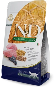 Sucha karma dla dorosłych kotów Farmina LOW GRAIN niskozbożowa z jagnięciną, orkiszem i borówką amerykańską 1.5 kg (8010276021595)