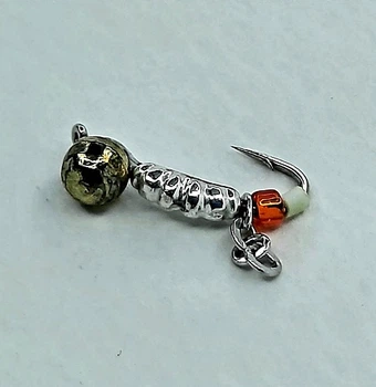 Мормишка вольфр. Start Fishing Пуголовок-личинка кр №16 Gold+Silver з цеп. 3.0* 15 мм 0,5 г 049-031-