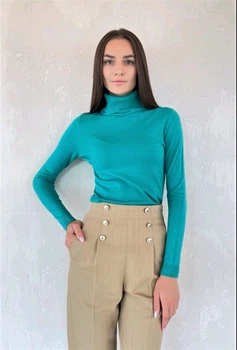 Гольф-водолазка базовый мягкий Monte Cervino ​Бирюзовый One Size 42-48 (S-L)