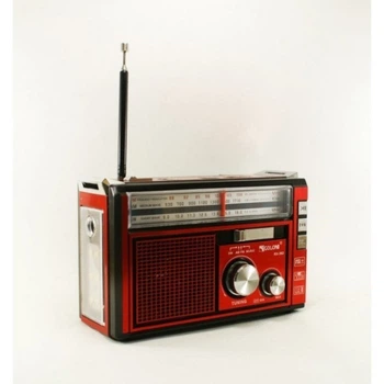 Аккумуляторный FM радиоприемник с фонариком GOLON RX-382 ФМ радио (Принимает флешки) + работает ОТ БАТАРЕЕК И ОТ СЕТИ Красный