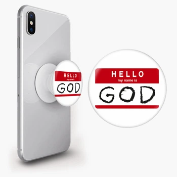 Попсокет (Popsockets) держатель для смартфона Hello, my name is (8754-2004-WT) Белый