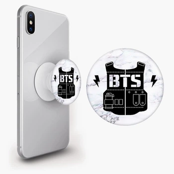 Попсокет (Popsockets) держатель для смартфона БТС (BTS) (8754-1096-WT) Белый