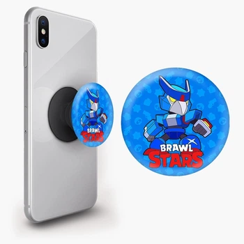 Попсокет (Popsockets) держатель для смартфона Ворон Меха Браул Старс (Crow Mech Brawl Stars) (8754-1008-BK) Черный