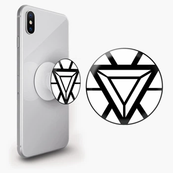 Попсокет (Popsockets) держатель для смартфона Железный человек Марвел (Iron man Marvel) (8754-1449-WT) Белый