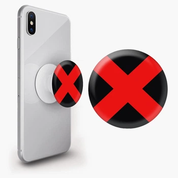 Попсокет (Popsockets) держатель для смартфона Красный Крестик (8754-1407-WT) Белый