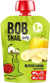 Натуральное детское яблочно-банановое пюре Bob Snail 90г