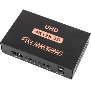 Активный HDMI разветвитель U&P Splitter 1 to 4 Black (WAZ-HR14-BK)