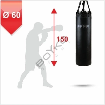 Мішок боксерський Boyko Sport на ланцюгах 60 см діаметрр 150 см висота натуральна шкіра