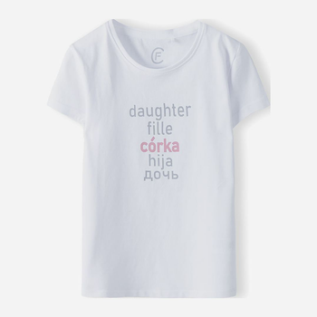 T-shirt dziecięcy dla dziewczynki 5.10.15 Rodzina 4I4054 134 cm Biały (5902361926416)