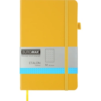 Книга записная Buromax Etalon 125x195 мм 96 листов в точку обложка из искусственной кожи Желтая (BM.291360-08)