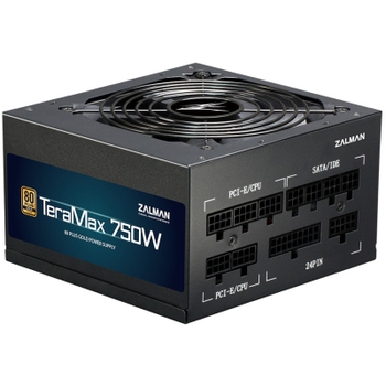 Блок питания Zalman Блок живлення Zalman TERAMAX (750W) >90, 80+ Gold, 120mm, 1xMB 24pin(20+4)+10pin, 2xCP (ZM750-TMX)