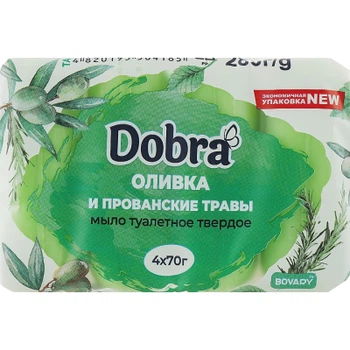 Мило туалетне Dobra Оливка і прованські трави 70 г х 4 шт (4820195504185)