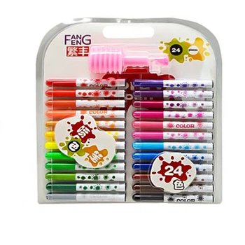 Фломастеры Spray pen Stenson ST02420 с помпой в блистере 24 цвета в наборе