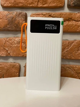 Повербанк ACL 30000 mAh / швидка зарядка3.0 / з ліхтариком / PW-62 / PowerBank / 2*USB та вбудовані кабелі Lightning/MicroUSB/Type-C/USB