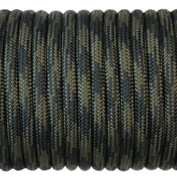 Шнур-паракорд (Paracord Type III 550 – 4 мм) Camo Black & Olive 032 10 м.