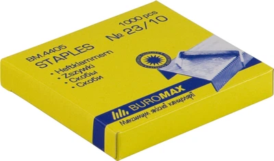Скобі для степлера №23/10 Buromax Люкс 1000 шт. (BM.4405)