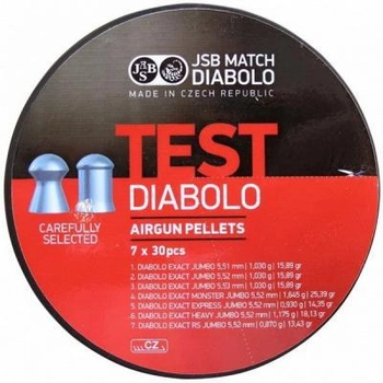 Кульки JSB Diabolo Test Exact Jumbo 5.5мм, 1.03г (210шт) (002004-210)